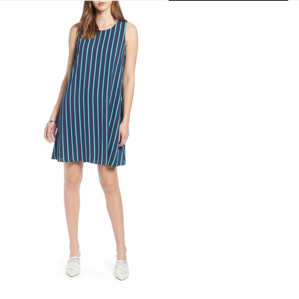 Halogen A-line stripe dress